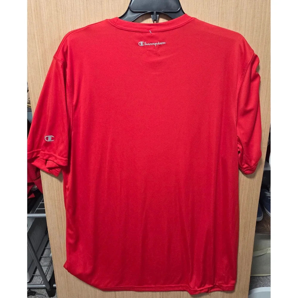 Champion Size L Mens Performance T Shirt Athletic Double Dry Activewear‎ Red